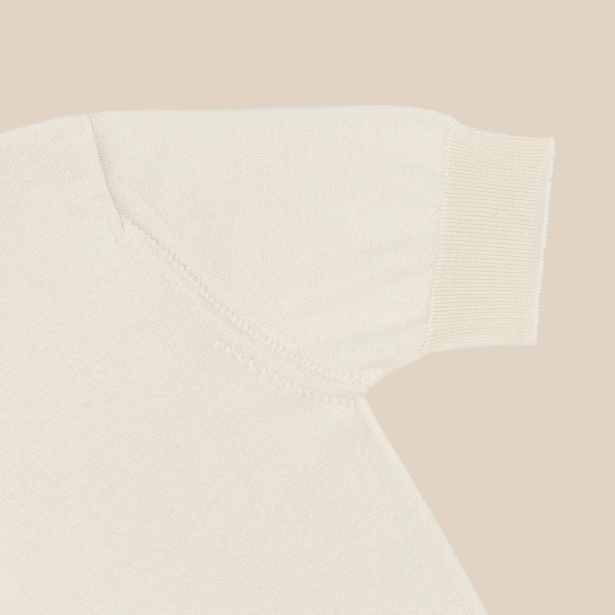 Cashmere silk tennis polo in cream