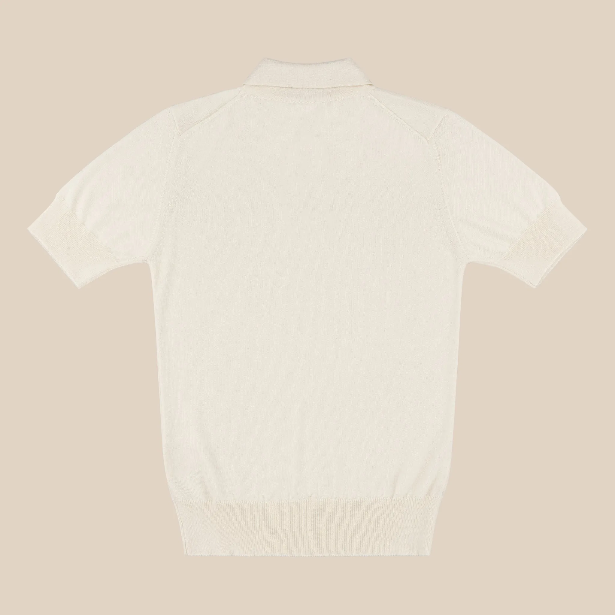 Cashmere silk tennis polo in cream