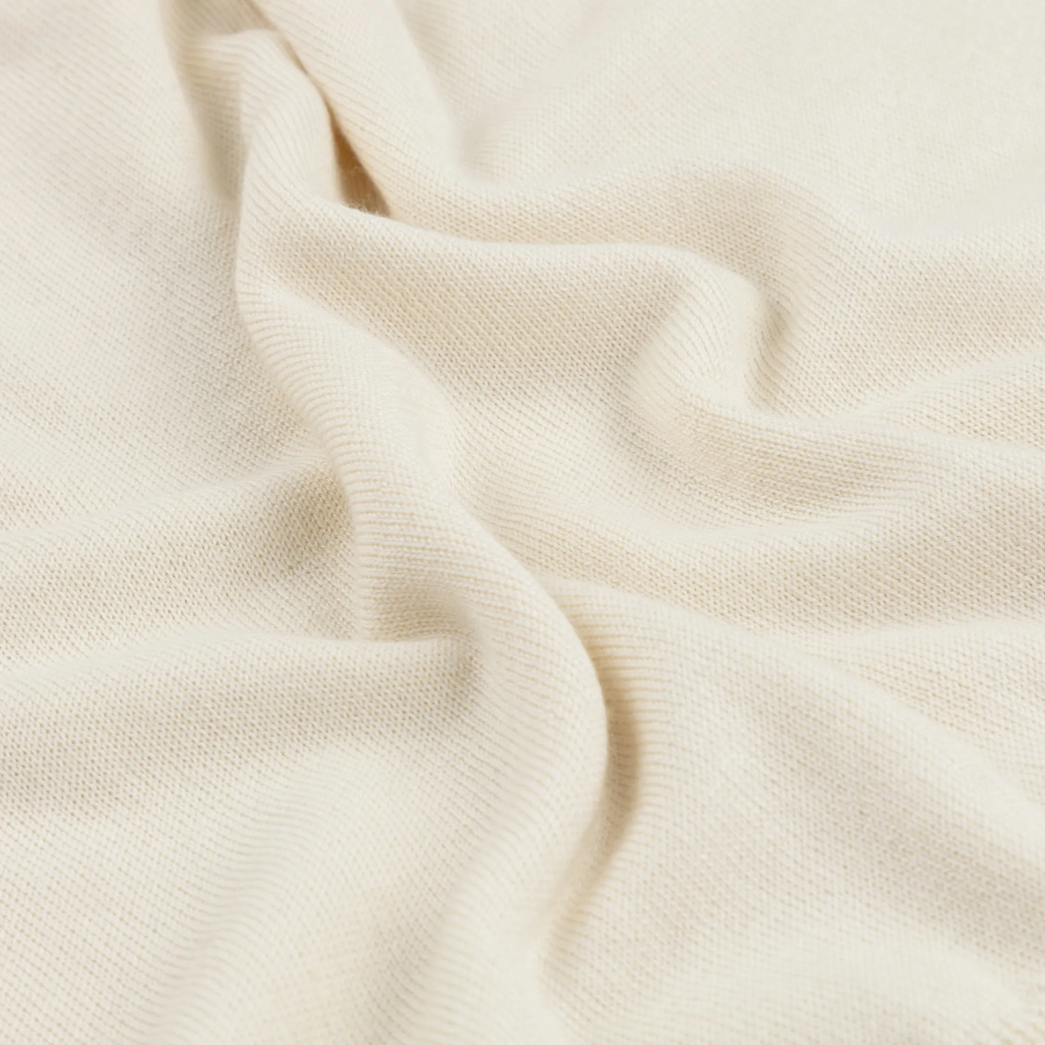 Cashmere silk tennis polo in cream