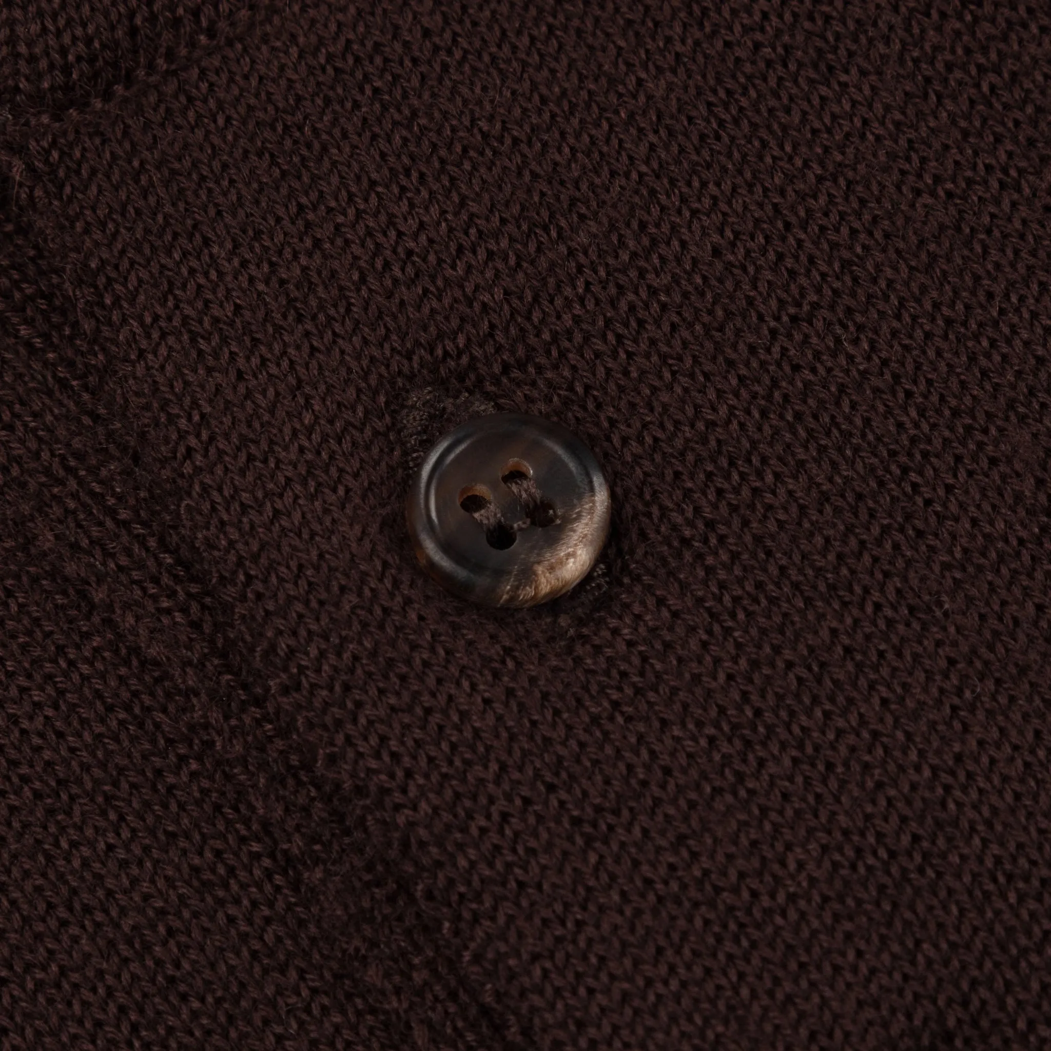 Cashmere silk tennis polo in dark brown