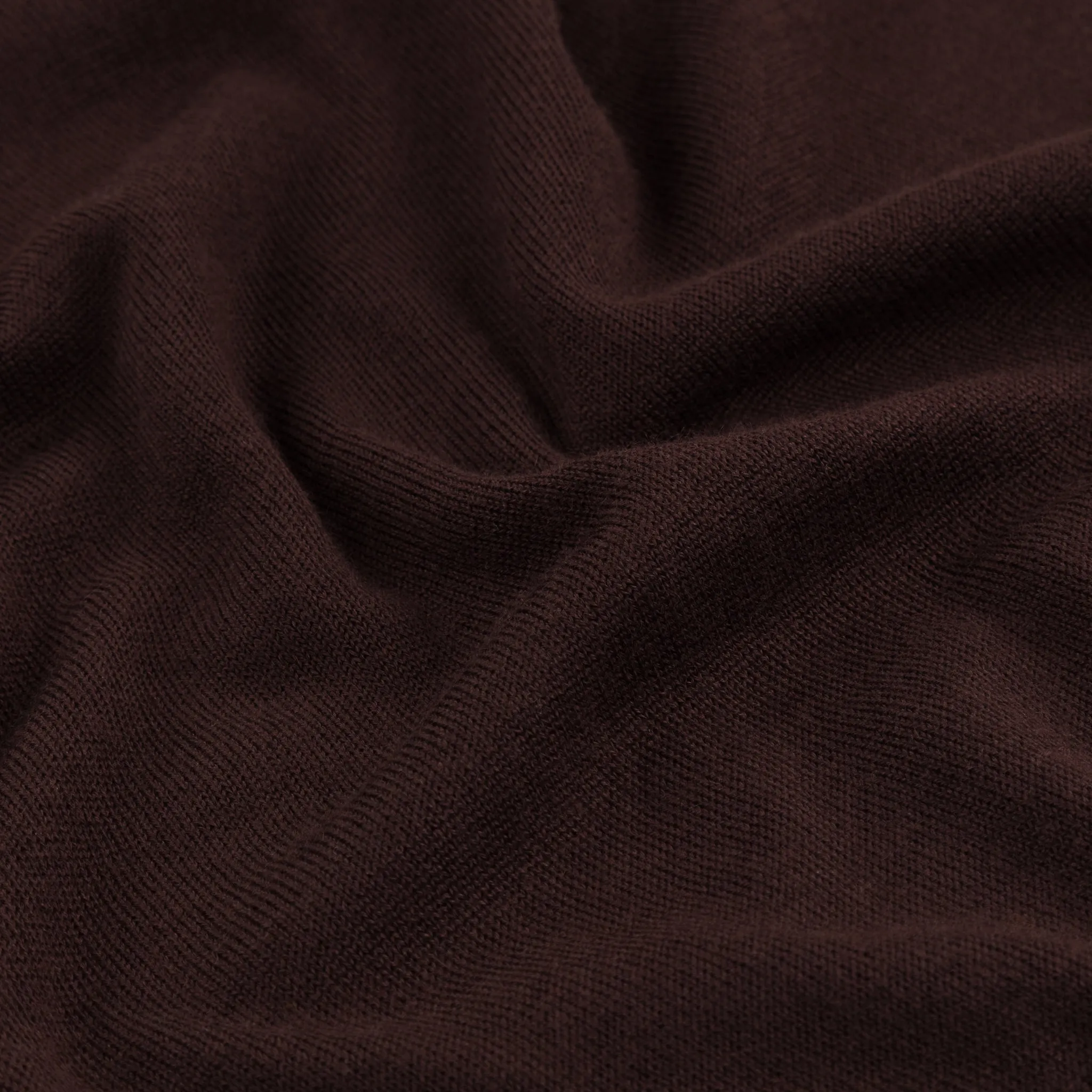 Cashmere silk tennis polo in dark brown