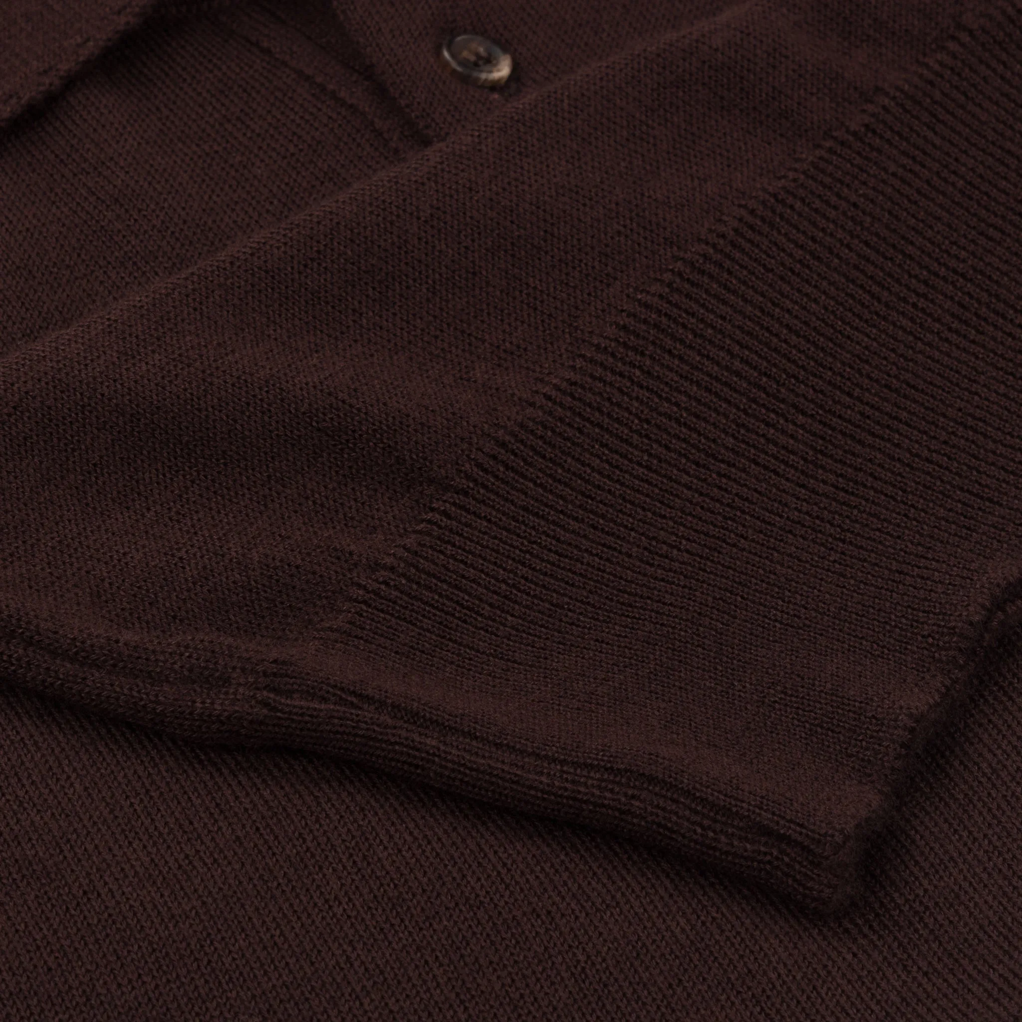 Cashmere silk tennis polo in dark brown