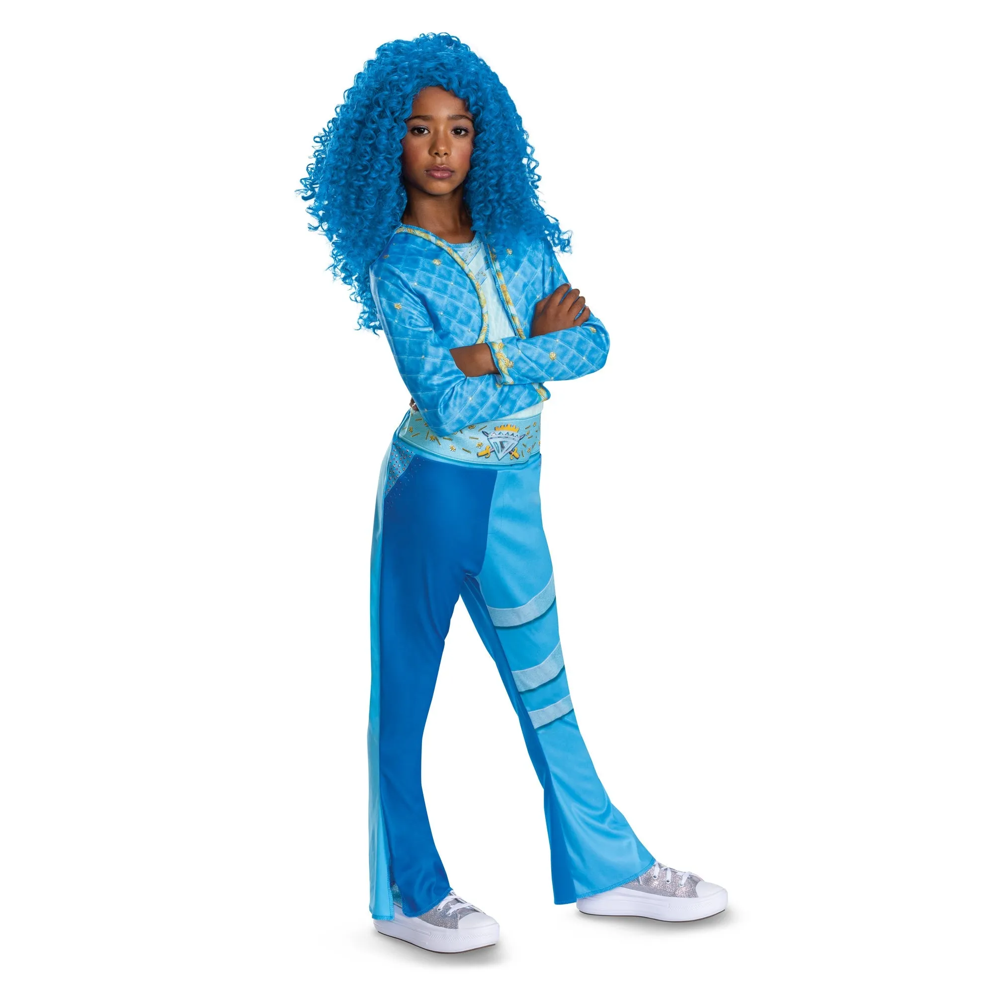 Chloe Costume for Kids, Descendants, Blue Jumpsuit with Attached Jacket