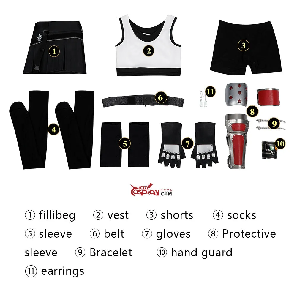 FF Tifa Lockhart Outfit Cosplay Costume