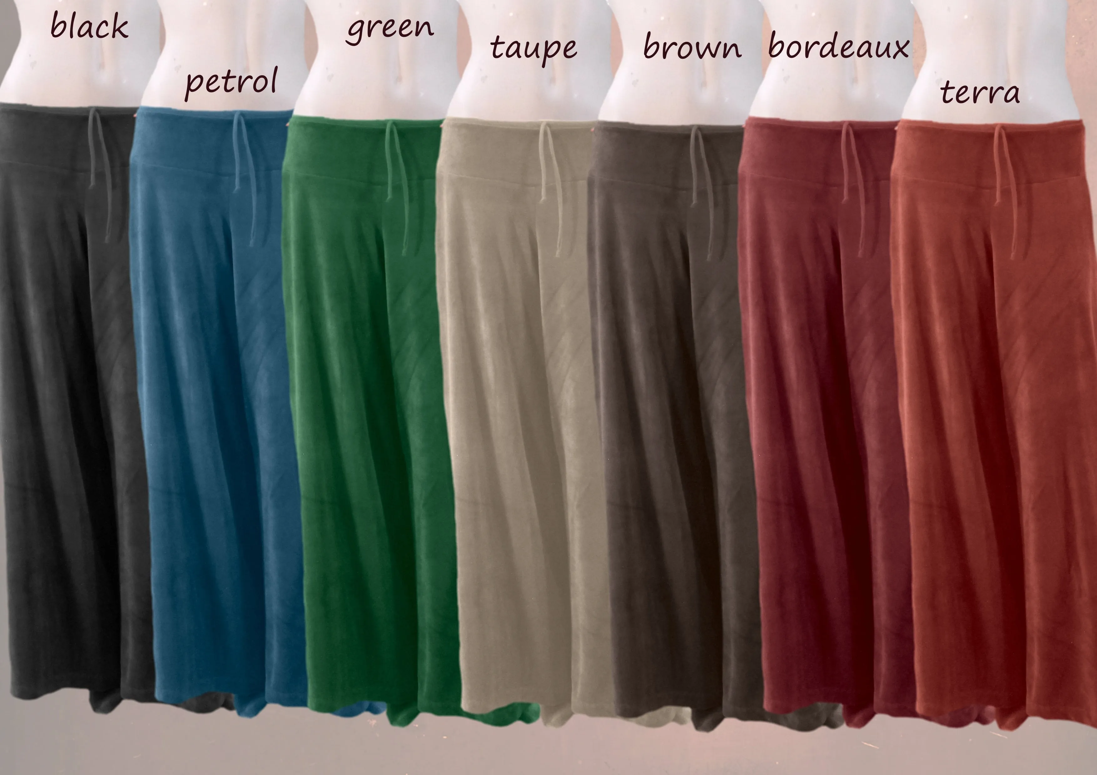 Palazzo broek in soepele nicky velours / Palazzo pants in cotton velvet