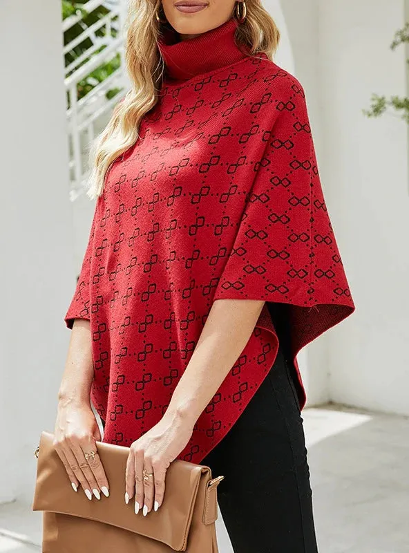 TastyHottie - COLLAR SWEATER CAPE SHAWL COAT