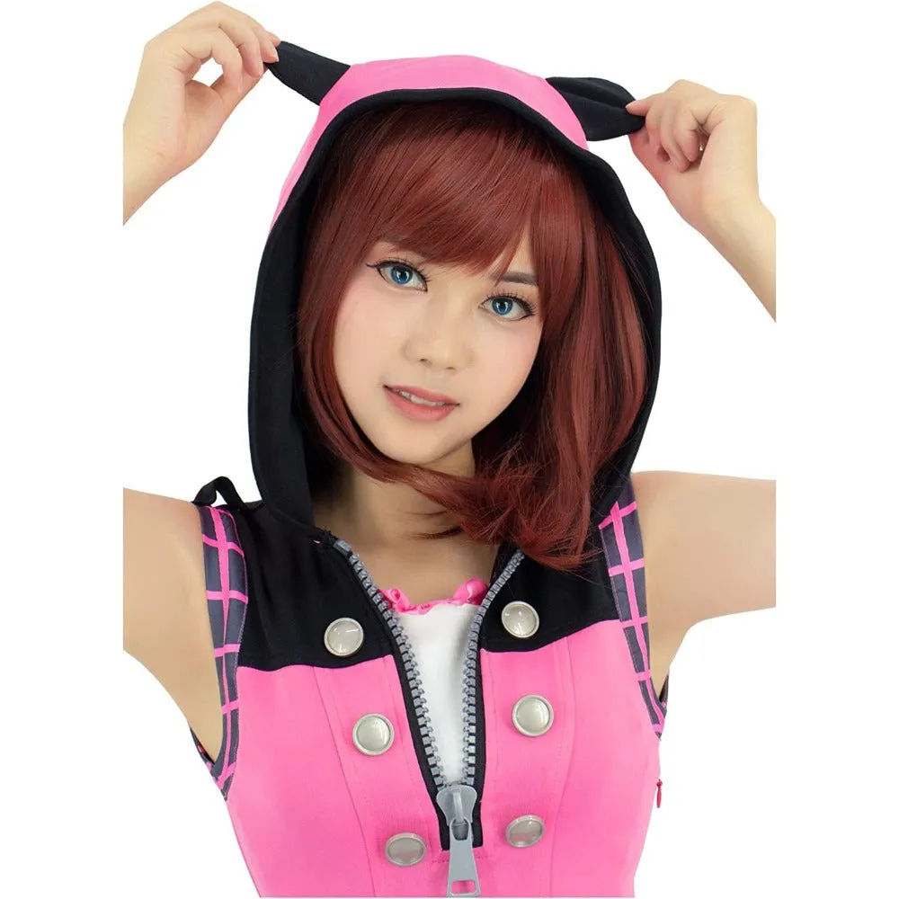 US Size Kairi KH3 Women's Cosplay Costume with Cat Ears Hat