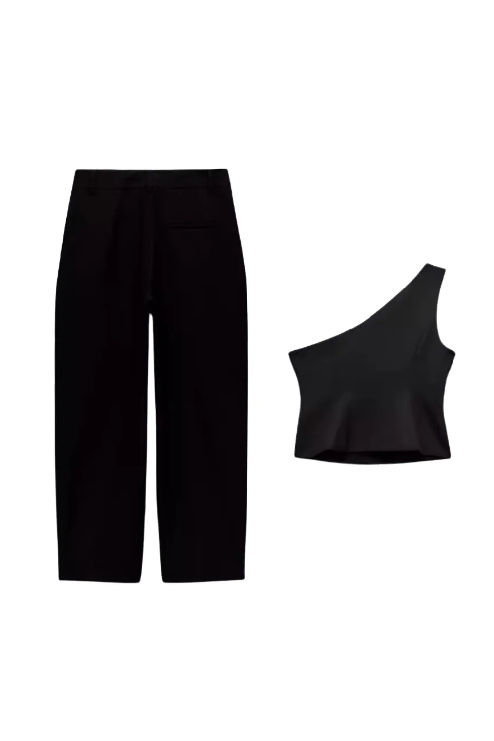 'Yolanda' One Shoulder Top & Cropped Pants Set (Sold Separately)